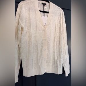 NWT - IVL Collective Diamond Stitch Cardigan, White, XS